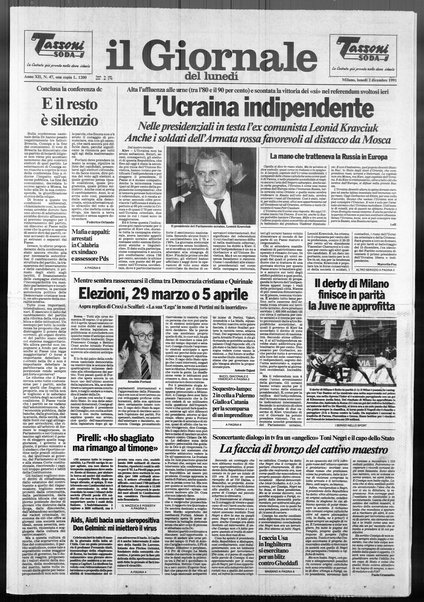 Il giornale del lunedi